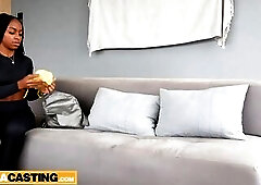 Real Latin chick With Black Skin Groans As Large White Knob Screws Her Booty From Behind!