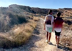 We were hiking when we got so naughty that we had to commence ravaging real great