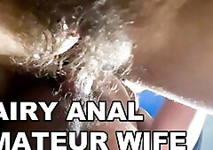 HIRSUTE ANAL AMATEUR WIFE. HIRSUTE BACKDOOR BANG. LOUD GROANS. POV ANAL.