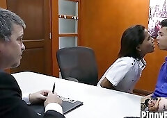 Stepdad has a threesome session with Asian twinks Arjo and Russel