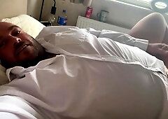 Dad chats messy with meaty pulsating bone leaking precum