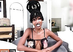 Super Constricted Black Teen Snatch Railed By Large Ramrod In Interracial Casting