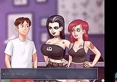 Summer adventures with a big boob mommy in a visual novel journey