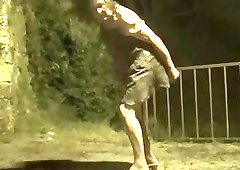 transgender travesti lingerie anal dildo outdoor 36