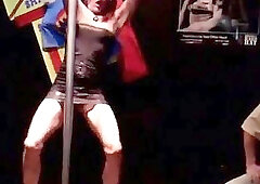 Tranny strip tease cock onstage