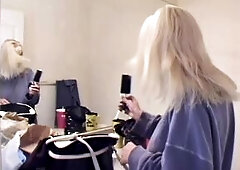 Blond angel Allison Kilgore arrives for her shoot with Rodney but certainly that guy hasn't come up with a scenario yet. That guy tells her to go