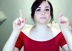 Brunette solo darling masturbating at home