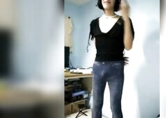 Joselynne Crossdresser In Blue Jeans and Heels In Web camera Show