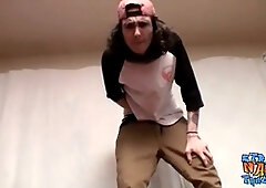 Handsome straight newbie Sean Johansen gets tied up and strokes himself to a satisfying climax