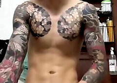 Tatto Cute Boy Jerking