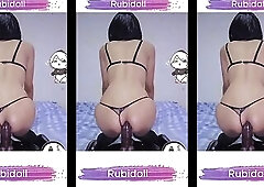 RubiDoll is very horny and resolves to take out her longing with a 26 cm BBC sex toy which that babe introduces anally during the time that using lubr