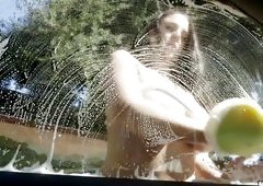 Sexy Babe Washed My Car And Sucked On My Swollen Balls