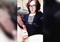 Cute Trap Jerks Off His Lovely Shlong By Banging Himself In The Butt With His Finger