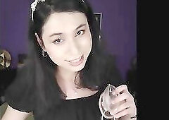 gorgeous tgirl DaniTheCutie squirts, dances and shreds her breasts for you