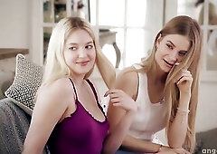 GIRLS.LOVE 2 sexually excited beauties Kitty Wild and Nikoletta Queen banging one chap