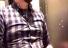 He masturbates in public toilett