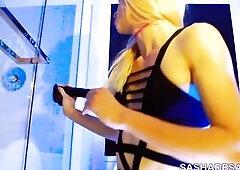 TS Gloryhole Dream - Sasha De Sade Sissy Bimbo Wench Sucking & Gagging BBC