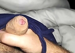 Uncut masturbation, uncut cum, big belly men