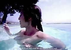 Hairy Pussy Teen Has Wild Masturbation In Swimming Pool