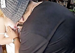 Sexy cute golden-haired gets tatoo next to her nipp