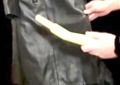 Vacuuming Girlfriend's Italian Leather Jacket and Wetsuit with Vintage Electrolux Vacuum Cleaner