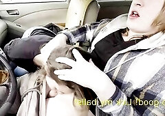 this babe surprised me whilst stroking in my car