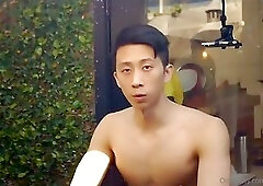 Asian plays his asshole with toys