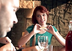 Redhead babe Amarna Miller is having fun with her sweat hole