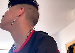 FTM twink Sean Taylor teases dad by flaunting his boy pussy and giving big dick oral