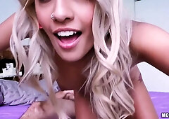 Slender Blonde Slut Riding The Big Pecker With Janice Griffith