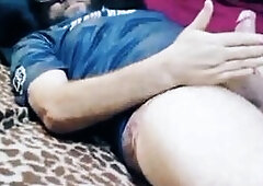 Real man in hot video showing his hard penis