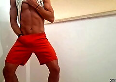 Risky public balcony session leads to intense jizz shot and nearly getting caught