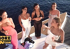 Alexa Flexy, Lia Lin And May Thai Fourway Boat Fuck At Sea