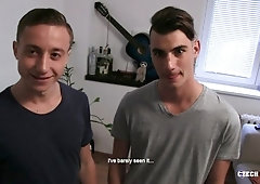 Playful twink boys shine in a POV 3some