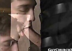 Innocent brunette seminarian loves rough ass pounding