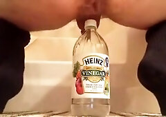 Large flask anal insertion