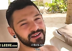 Athletic Latin Macho With Tattoos Lets The Camera Man Pound Him And Fill His Mouth With Dick