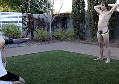 Long-haired pretty boy Thomas Rosewood teasing the camera