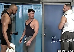 Buff black stud spunks over stud