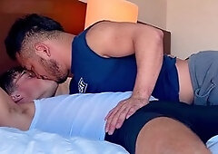 Spunky gay scene with Noah Feldy and Zen Goken getting it on