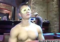 Euro party stud barebacked while in mask