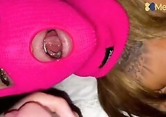 Gangster doxy gets screwed with mask