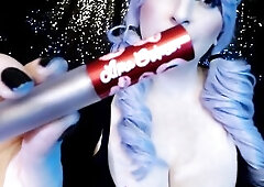 An exploration of oral job fixations. Worship My divine lips, My divine throat, and My consummate tongue as I apply lip gloss, spit, slurp, and lick a