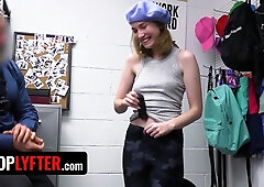 Sizzling Teen Thief Screaming For Rough Anal Sex With Sleazy Security Officer