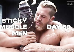 Sticky Muscle Studs Day 59 Preview, AI-Generated Muscle Boyz, Large Knobs, Large Cum Loads