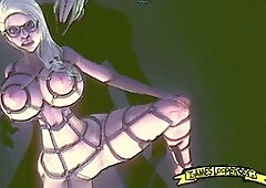 3D animated cowgirl getting down and dirty