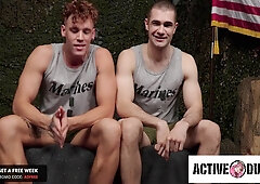 Muscle Stud Blows His Load On Ginger Slut