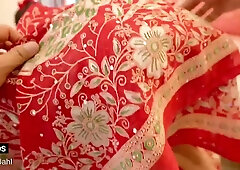 Indian MILF in floral dress takes it from behind after hot oral session