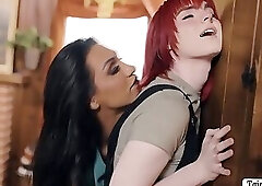 Trans babysitter analed by her TS boss