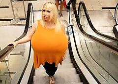 Big Boobed Blonde Masturbates With A Dildo In The Bathroom